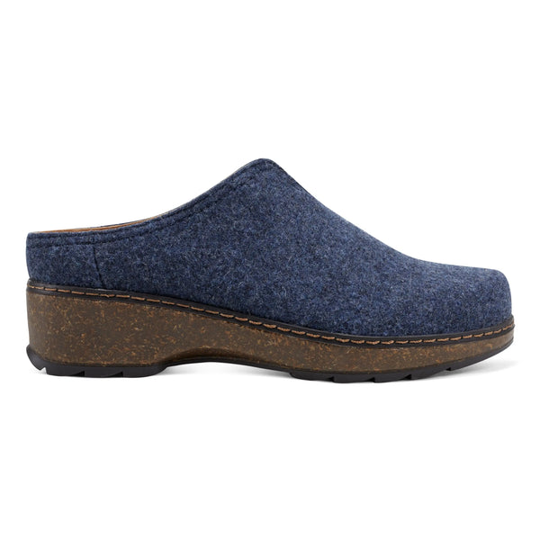 earth shoes Kolia Round Toe Slip-on Casual Clogs Dark Blue