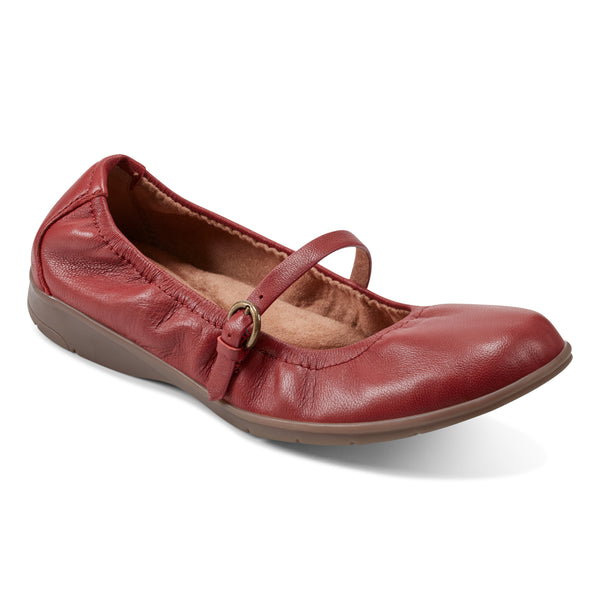Earth Shoes Korvino Mary Jane Casual Flats Medium Red