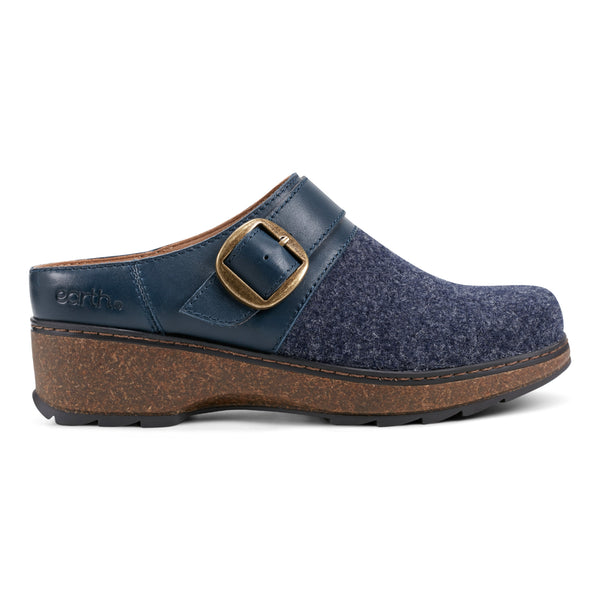 earth shoes Kulla Slip-on Round Toe Casual Clogs Blue Wool