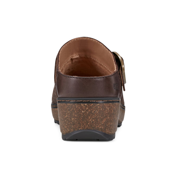 Earth Shoes Kulla Slip-on Round Toe Casual Clogs Brown Wool