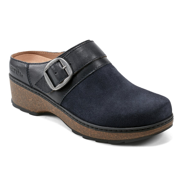 Earth Shoes Kulla Slip-on Round Toe Casual Clogs Dark Blue