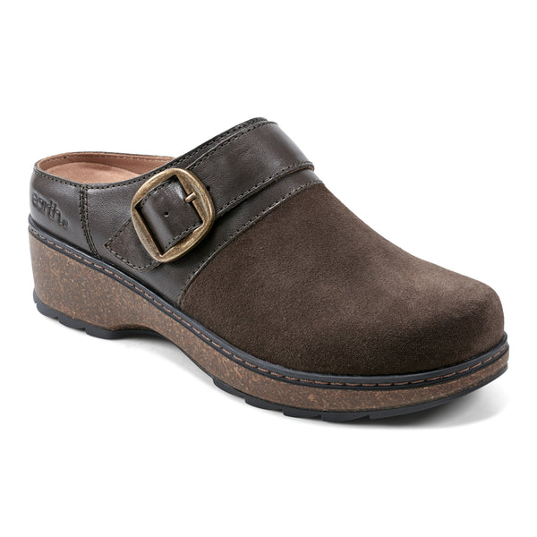 Earth Shoes Kulla Slip-on Round Toe Casual Clogs Dark Brown