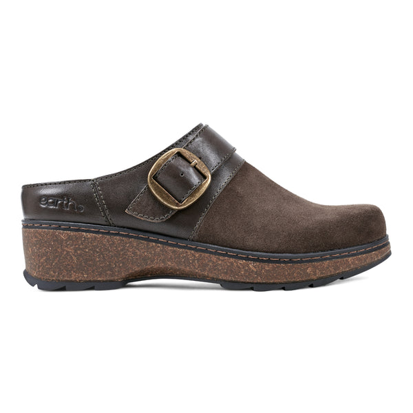 earth shoes Kulla Slip-on Round Toe Casual Clogs Dark Brown