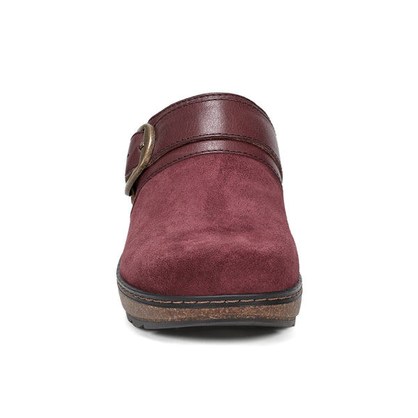 Earth Shoes Kulla Slip-on Round Toe Casual Clogs Dark Red