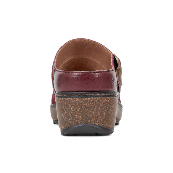 Earth Shoes Kulla Slip-on Round Toe Casual Clogs Dark Red