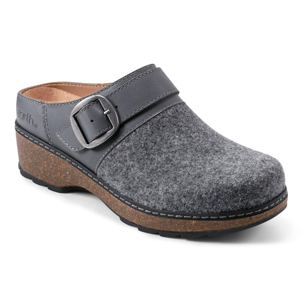 Earth Shoes Kulla Slip-on Round Toe Casual Clogs Medium Gray