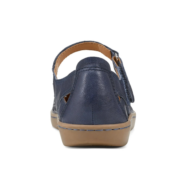 Earth Shoes Lady Perforated Slip-On Ballet Flat Dark Blue