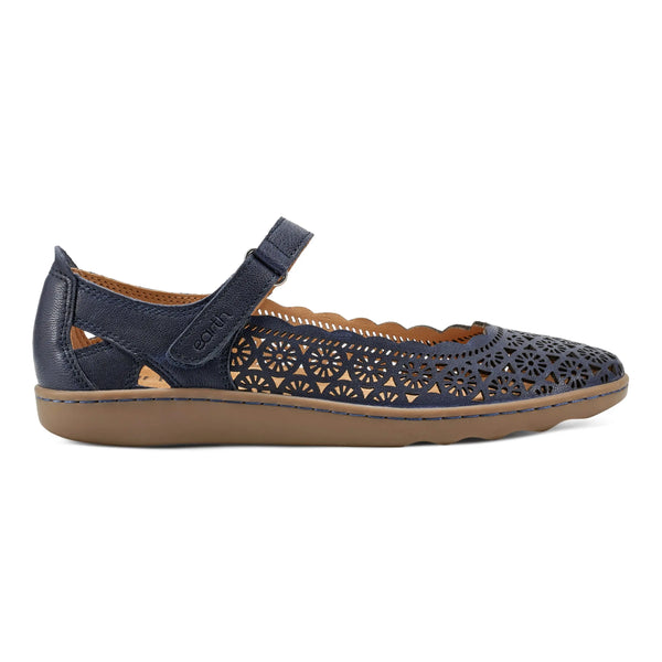 earth shoes Lady Perforated Slip-On Ballet Flat Dark Blue