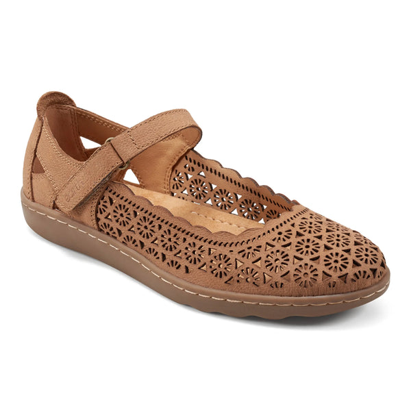 Earth Shoes Lady Perforated Slip-On Ballet Flat Dark Brown