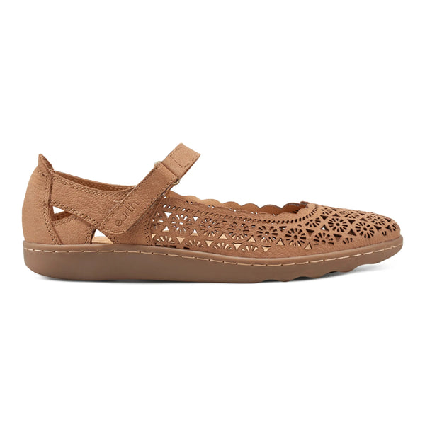 earth shoes Lady Perforated Slip-On Ballet Flat Dark Brown