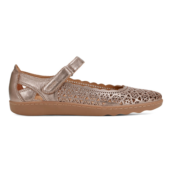 earth shoes Lady Perforated Slip-On Ballet Flat Gold