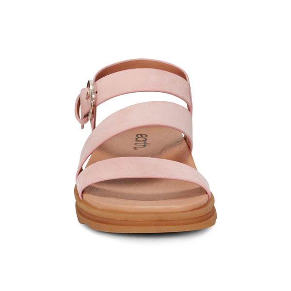 Earth Shoes Lainey Casual Strappy Round Toe Flat Sandals Light Pink