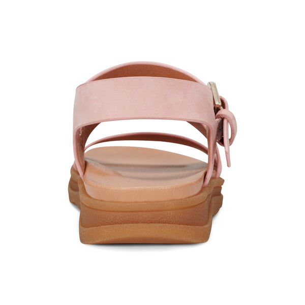 Earth Shoes Lainey Casual Strappy Round Toe Flat Sandals Light Pink