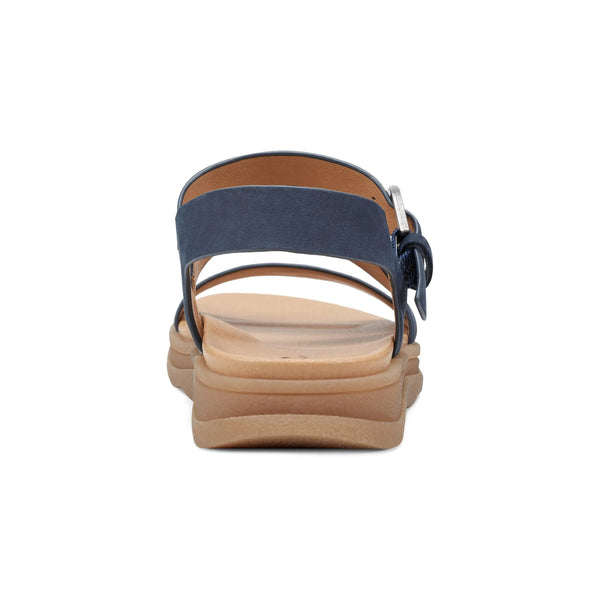 Earth Shoes Lainey Casual Strappy Round Toe Flat Sandals Medium Blue