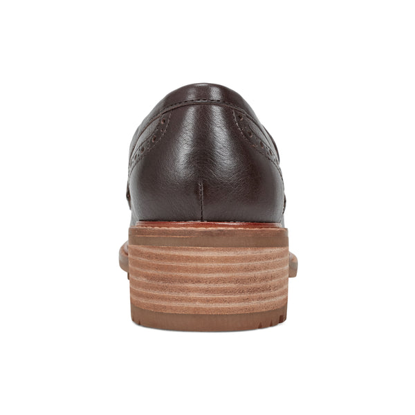 Earth Shoes Lindy Almond Toe Casual Slip-on Penny Loafers Dark Red