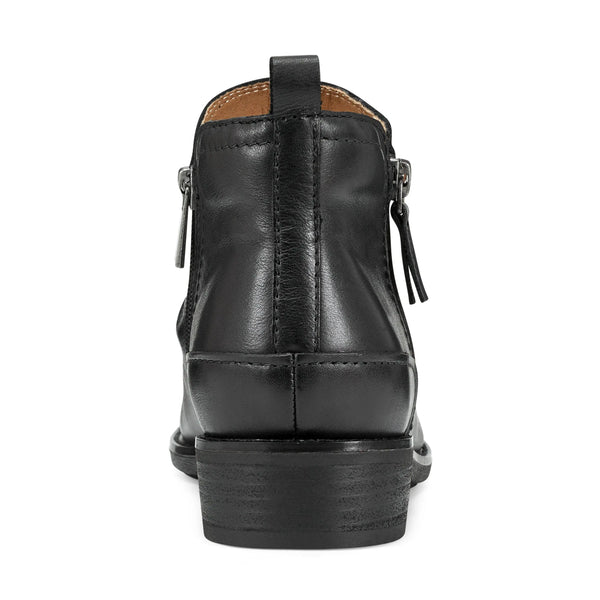 Earth Shoes Nadya Round Toe Ruched Casual Booties Black