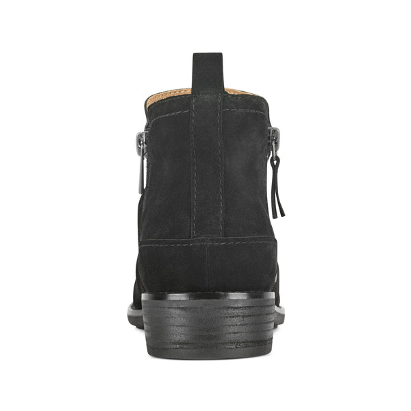 Earth Shoes Nadya Round Toe Ruched Casual Booties Black Suede