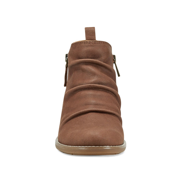 Earth Shoes Nadya Round Toe Ruched Casual Booties Dark Natural
