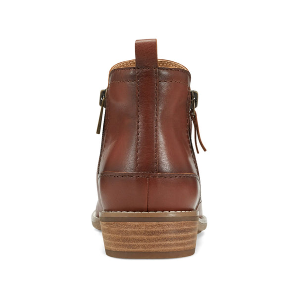 Earth Shoes Nadya Round Toe Ruched Casual Booties Medium Brown