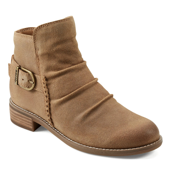 Earth Shoes Naira Round Toe Ruched Casual Booties Light Natural