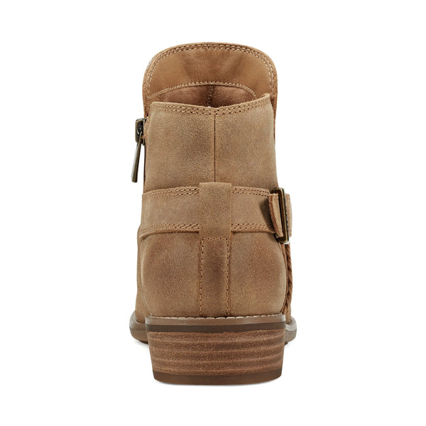 Earth Shoes Naira Round Toe Ruched Casual Booties Light Natural