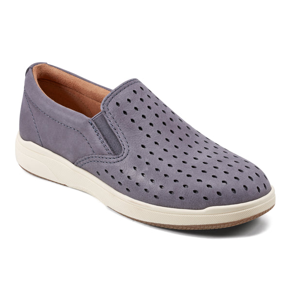 Earth Shoes Nel Laser Cut Round Toe Casual Slip-on Sneakers Blue