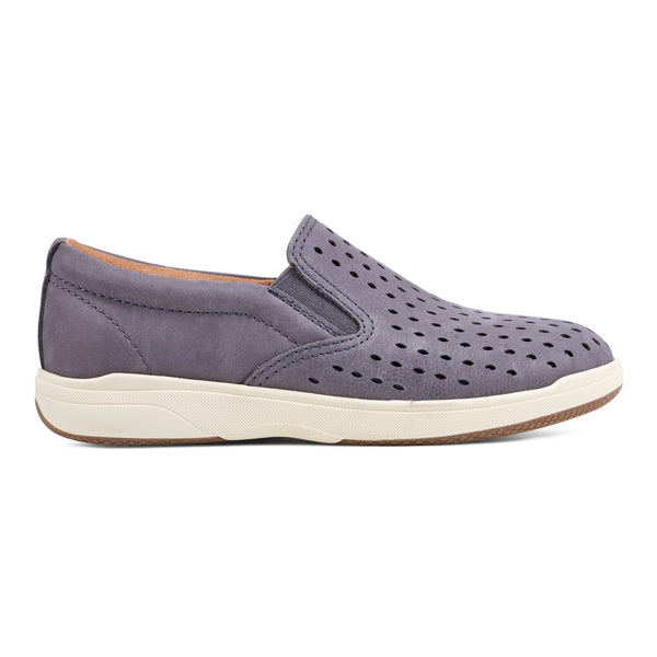 earth shoes Nel Laser Cut Round Toe Casual Slip-on Sneakers Blue