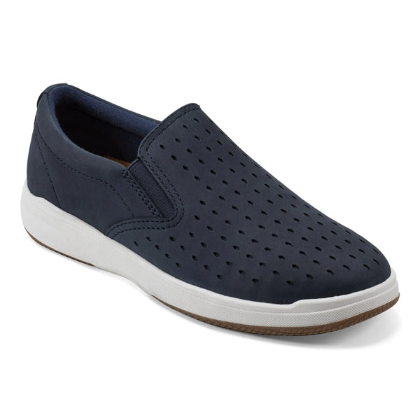 Earth Shoes Nel Laser Cut Round Toe Casual Slip-on Sneakers Dark Blue