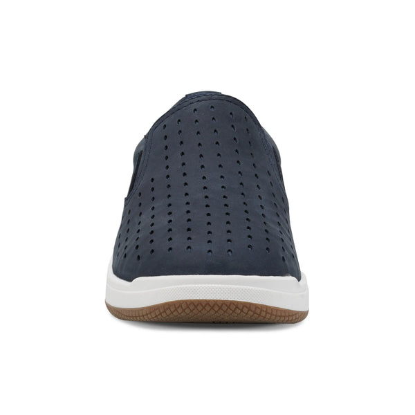 Earth Shoes Nel Laser Cut Round Toe Casual Slip-on Sneakers Dark Blue