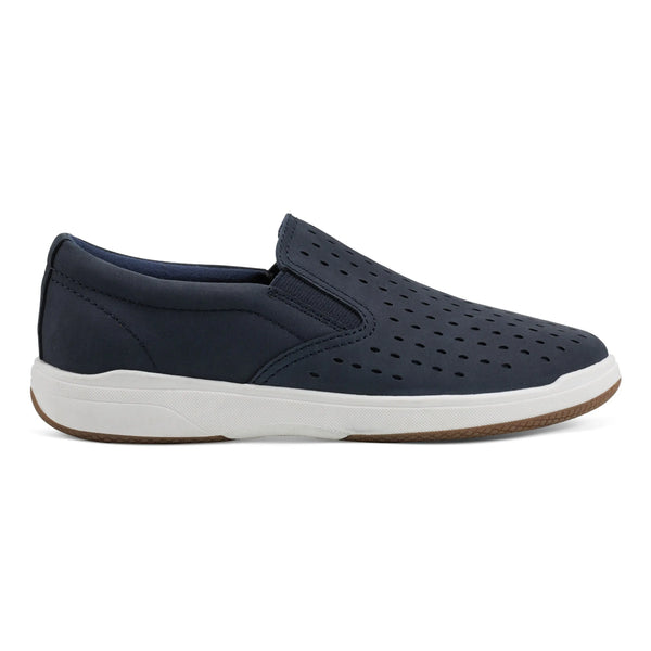 earth shoes Nel Laser Cut Round Toe Casual Slip-on Sneakers Dark Blue