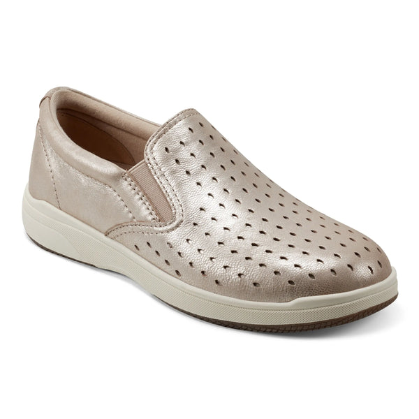 Earth Shoes Nel Laser Cut Round Toe Casual Slip-on Sneakers Gold
