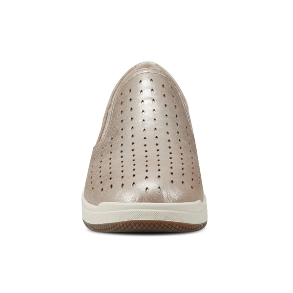 Earth Shoes Nel Laser Cut Round Toe Casual Slip-on Sneakers Gold