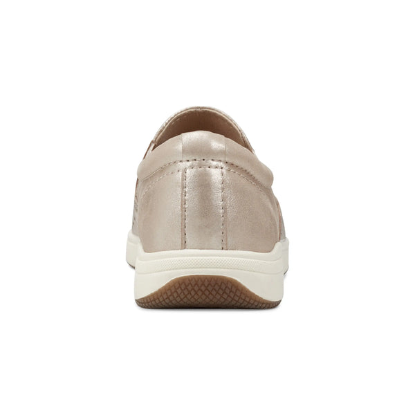 Earth Shoes Nel Laser Cut Round Toe Casual Slip-on Sneakers Gold