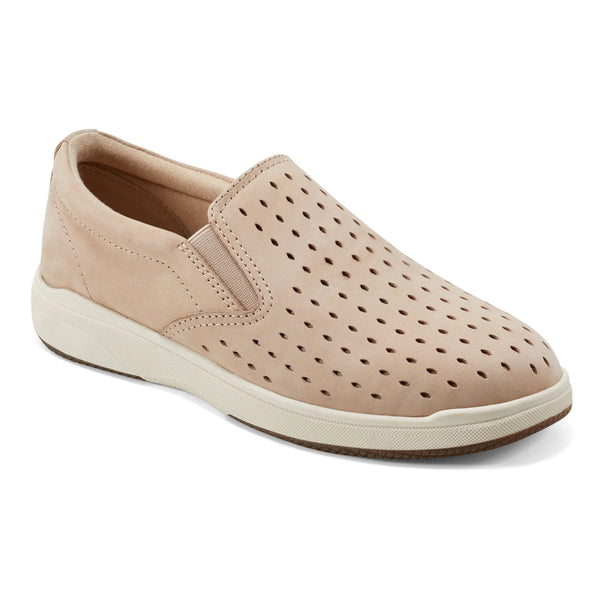 Earth Shoes Nel Laser Cut Round Toe Casual Slip-on Sneakers Light Natural