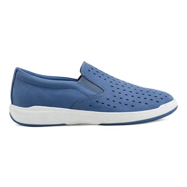 earth shoes Nel Laser Cut Round Toe Casual Slip-on Sneakers Medium Blue