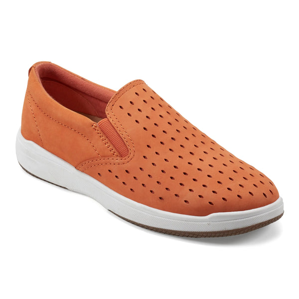 Earth Shoes Nel Laser Cut Round Toe Casual Slip-on Sneakers Orange