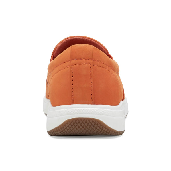 Earth Shoes Nel Laser Cut Round Toe Casual Slip-on Sneakers Orange