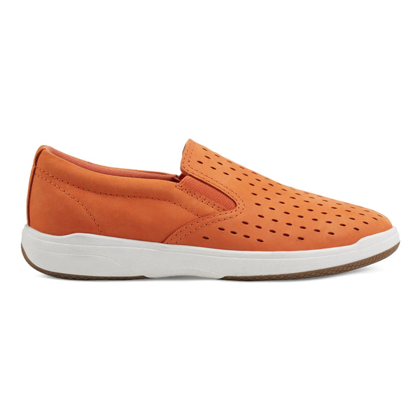earth shoes Nel Laser Cut Round Toe Casual Slip-on Sneakers Orange