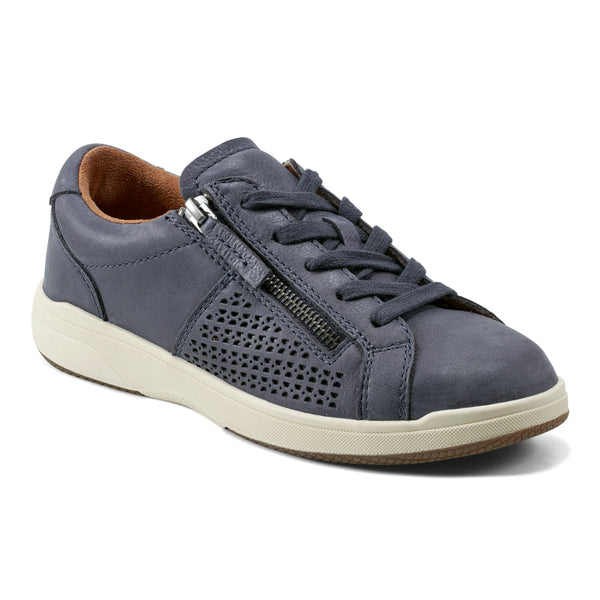 Earth Shoes Netta Round Toe Casual Lace-up Sneakers Dark Blue