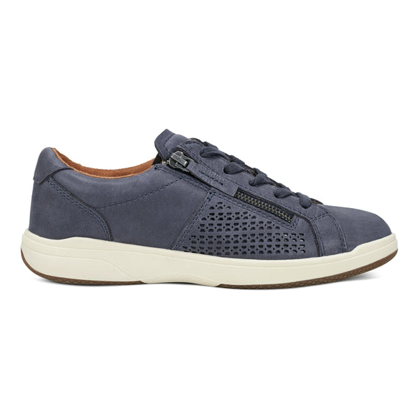 earth shoes Netta Round Toe Casual Lace-up Sneakers Dark Blue