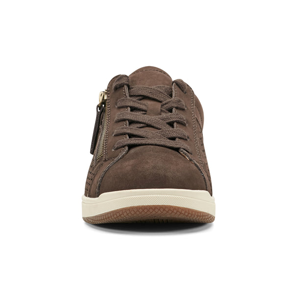 Earth Shoes Netta Round Toe Casual Lace-up Sneakers Dark Brown