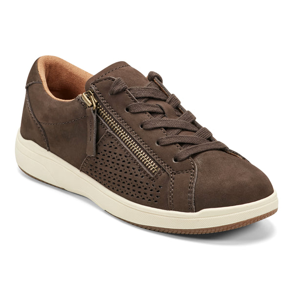 Earth Shoes Netta Round Toe Casual Lace-up Sneakers Dark Brown
