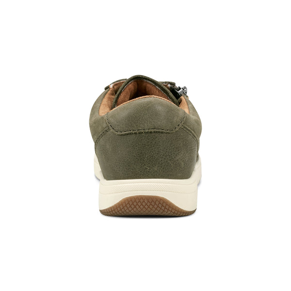 Earth Shoes Netta Round Toe Casual Lace-up Sneakers Dark Green