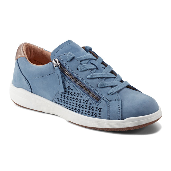 Earth Shoes Netta Round Toe Casual Lace-up Sneakers Medium Blue