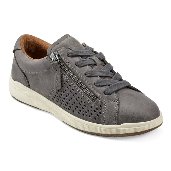 Earth Shoes Netta Round Toe Casual Lace-up Sneakers Medium Gray