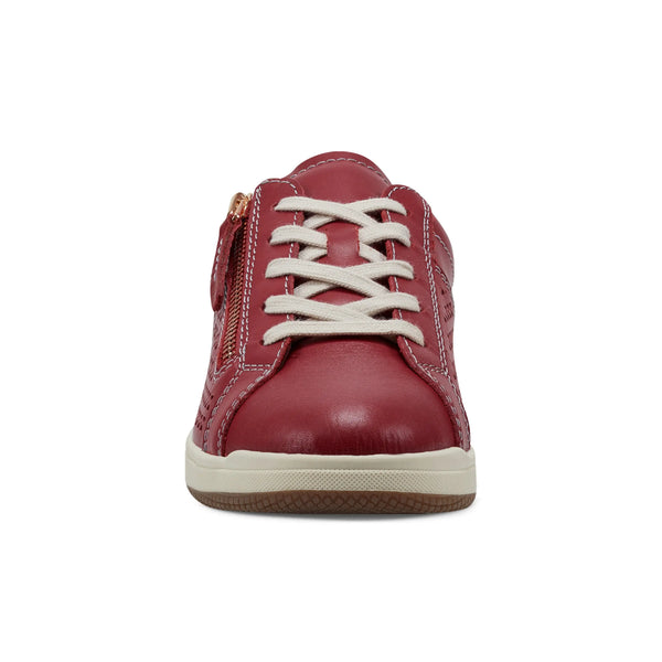 Earth Shoes Netta Round Toe Casual Lace-up Sneakers Medium Red