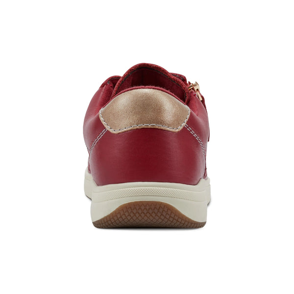 Earth Shoes Netta Round Toe Casual Lace-up Sneakers Medium Red