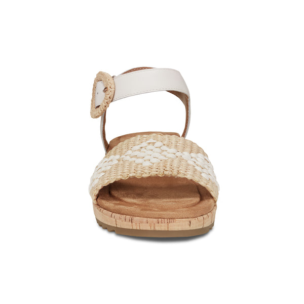 Earth Shoes Padma Square Toe Platform Casual Sandals Ivory