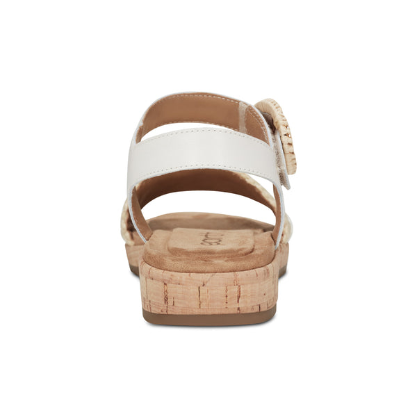 Earth Shoes Padma Square Toe Platform Casual Sandals Ivory