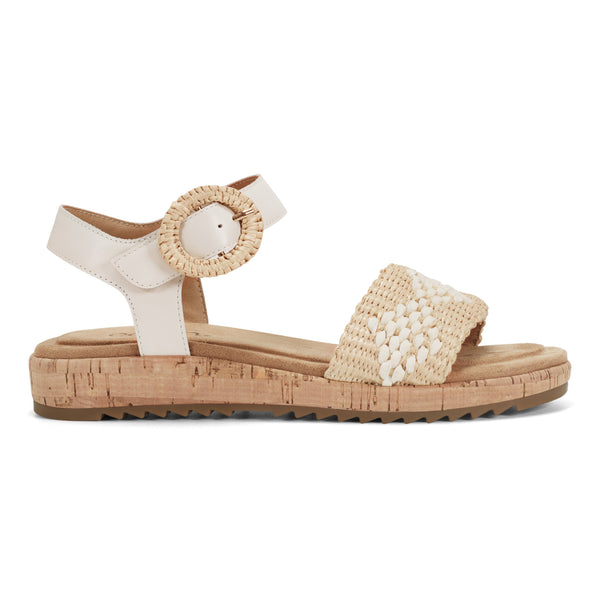 earth shoes Padma Square Toe Platform Casual Sandals Ivory